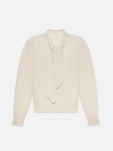Pointelle Tie Neck Sweater
